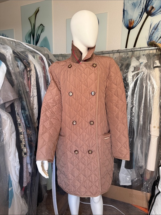 Burberry Jackets & Blazers - Burberry Quilted Double-Breasted Coat in Mauve